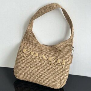 🐱Coach Brooklyn 28 Woven Shoulder Bag Woven Hobo Bag